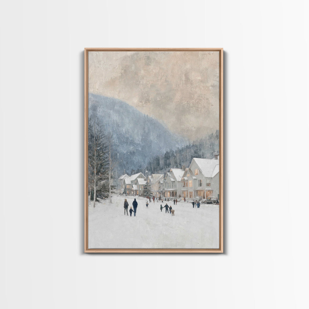 Winter Grace – Framed Canvas Print – Christian Wall Art – Christmas Art Prints – Christian Christmas Art – White Christmas Art – Christian