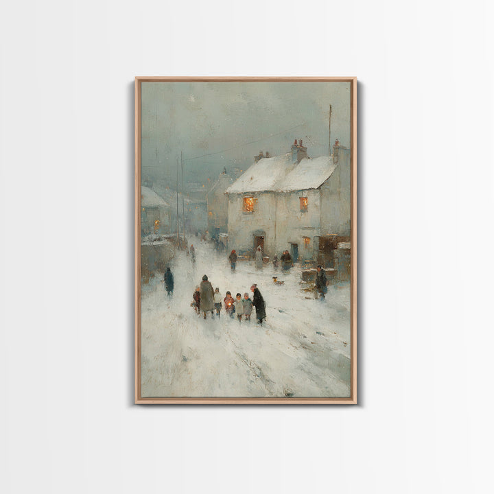 Gentle Gathering – Framed Canvas Print – Christian Art Painting – Vintage Christian Art – Christian Wall Art – Subtle Christian Art – Chris
