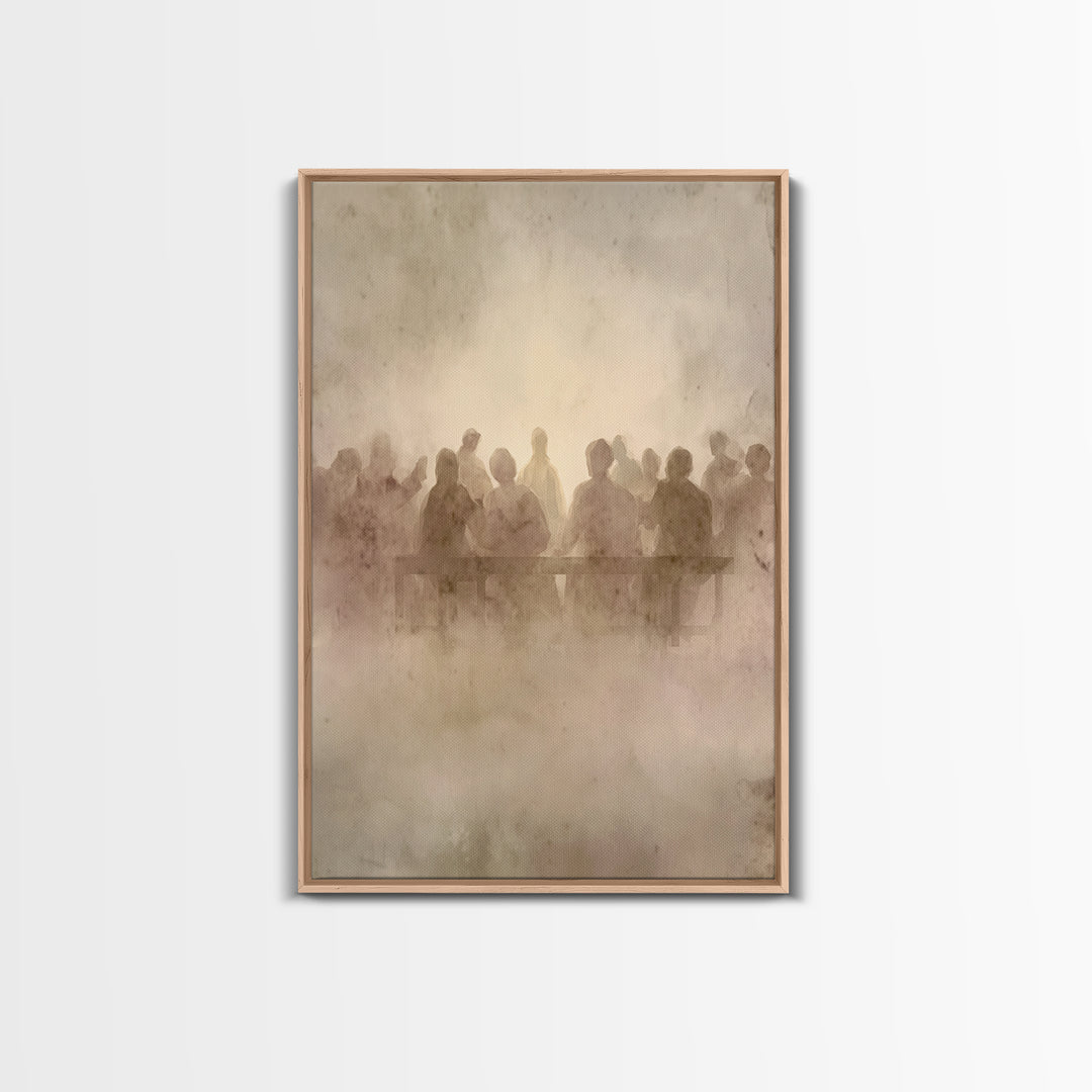 Communion Shadows – Framed Canvas Print – Moody Christian Art – Jesus Painting – Christian Wall Art – Abstract Christian Art – Christian Ar