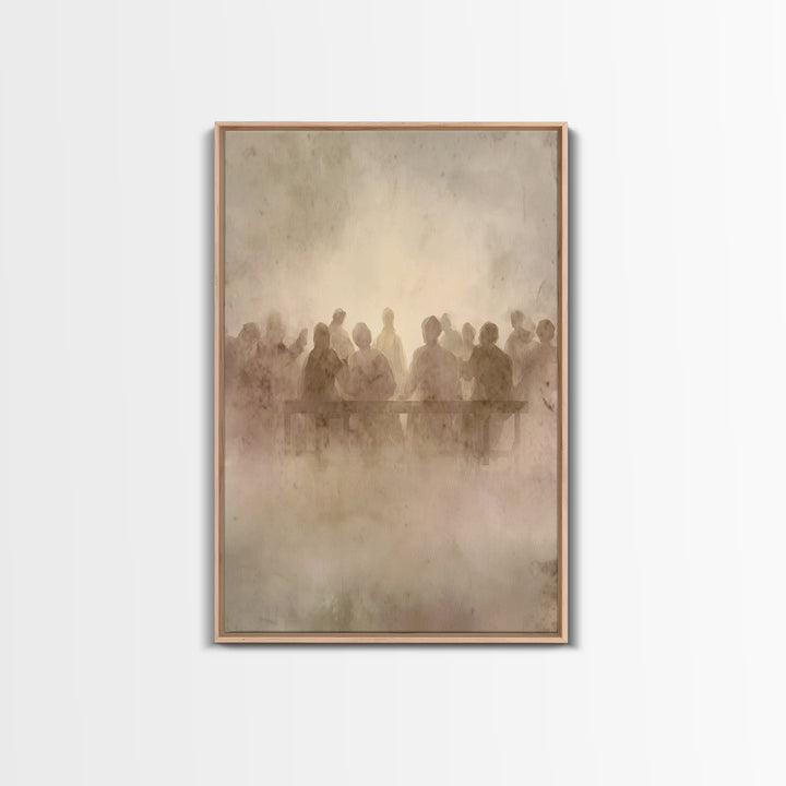 Communion Shadows – Framed Canvas Print – Moody Christian Art – Jesus Painting – Christian Wall Art – Abstract Christian Art – Christian Ar