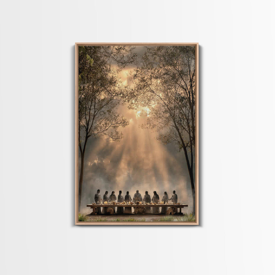 Supper Beneath Glory – Framed Canvas Print – Christian Art Canvas – Jesus Painting – Christian Wall Art – Modern Christian Painting – Chris