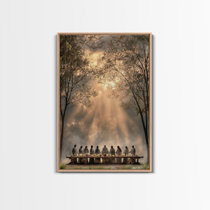 Supper Beneath Glory – Framed Canvas Print – Christian Art Canvas – Jesus Painting – Christian Wall Art – Modern Christian Painting – Chris