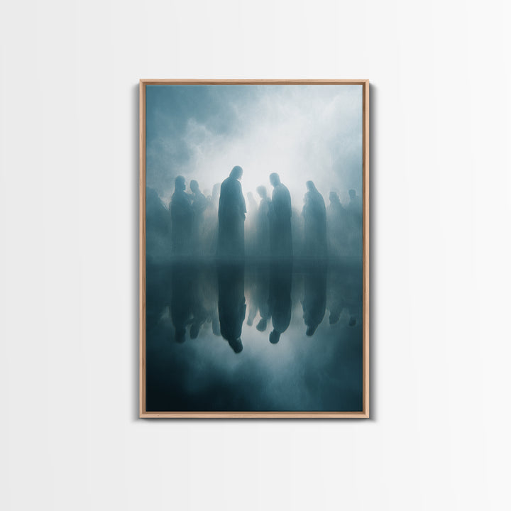 Clouds Of Communion, Framed Canvas Print, Christian Wall Art, Christian Art Canvas, Jesus Painting, Moody Christian Art, Abstract Christian