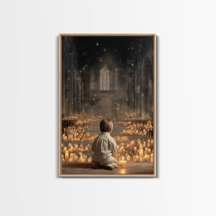 Sanctuary Glow – Framed Canvas Print – Christian Art Canvas – Christian Wall Art – Christmas Art – Christian Christmas Art – Vintage Christ