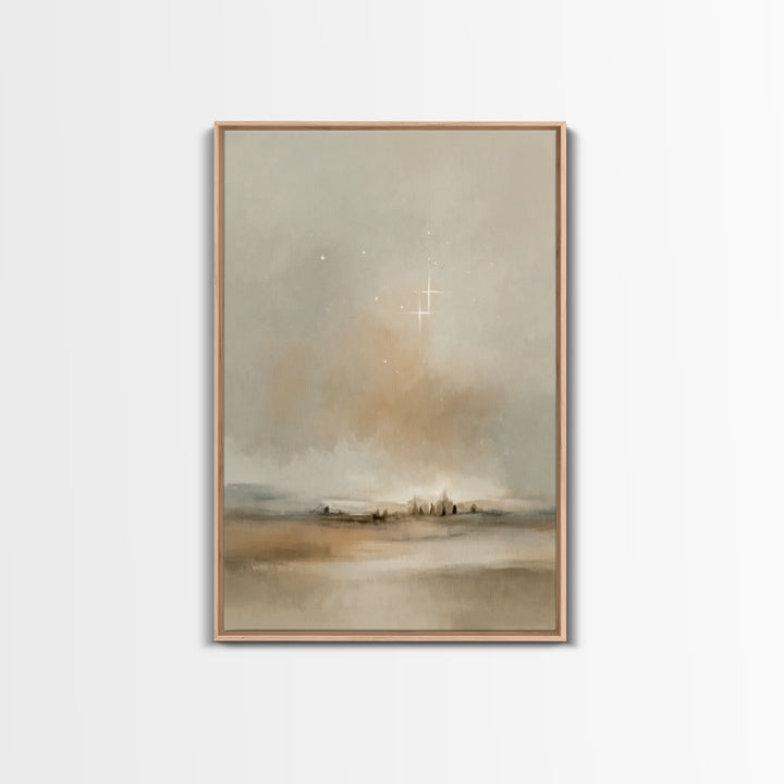 Holy Night Stillness - Framed Canvas Print - Christian Wall Art - Christian Art Print - Christmas Art - Christian Christmas Decor - Jesus A