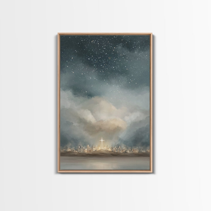 Guiding Star Above - Framed Canvas Print - Christian Wall Art - Christian Art Canvas - Christian Christmas Decor - Jesus Painting - Christm