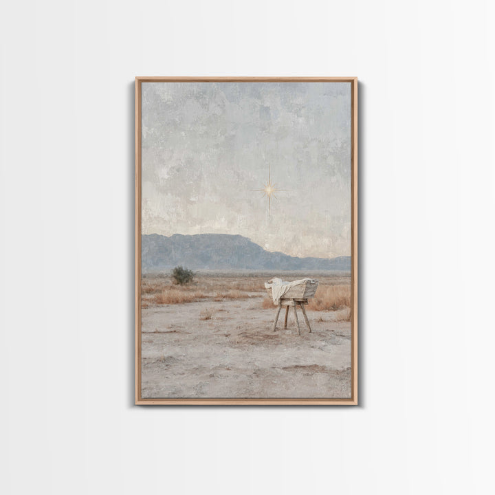 Silent Manger Hope – Framed Canvas Print – Christian Art Canvas – Christian Christmas Art – Christian Wall Art – Christmas Art Work – Jesus