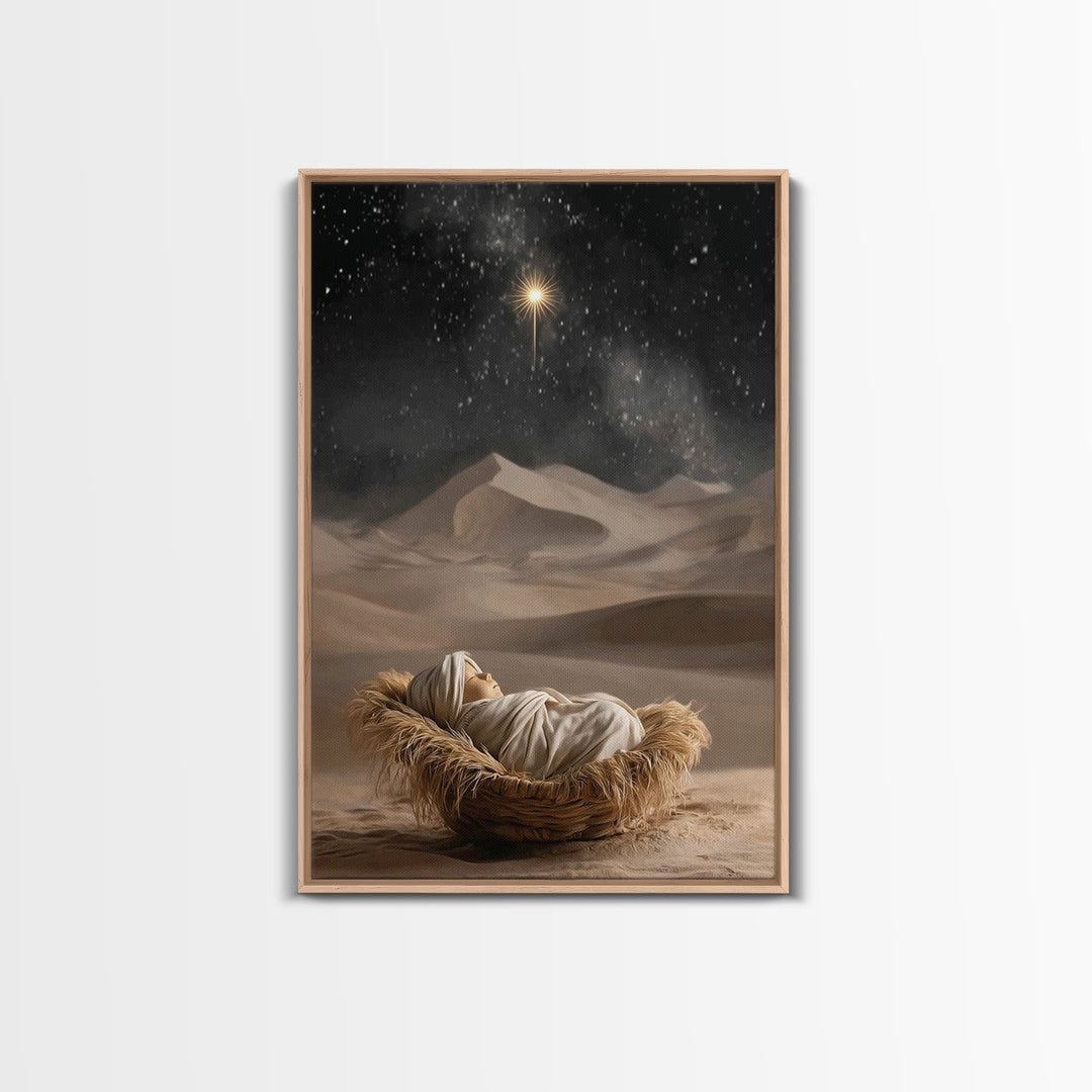Infant of Light – Framed Canvas Print – Jesus Painting – Christian Art Canvas – Christian Wall Art – Christian Christmas Art – Christian Gi