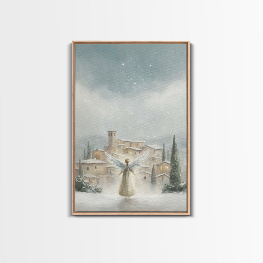 Angel Of Peace – Framed Canvas Print – Christian Christmas Art – Christian Wall Art – Christmas Wall Art – Christian Art Canvas – Modern Ch