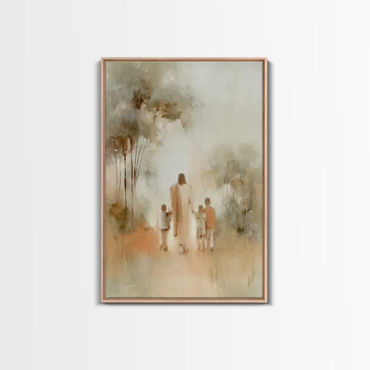 Soft Dawn Blessing | Framed Canvas Print | Christian Wall Art | Jesus Painting | Christian Art Print | Christian Decor | Christmas Art