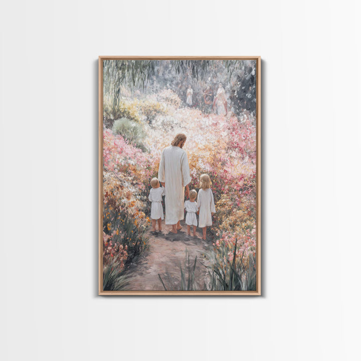 Garden of Stillness | Framed Canvas Print | Christian Art Canvas | Christian Wall Art | Jesus Painting | Christian Decor | Christmas Art