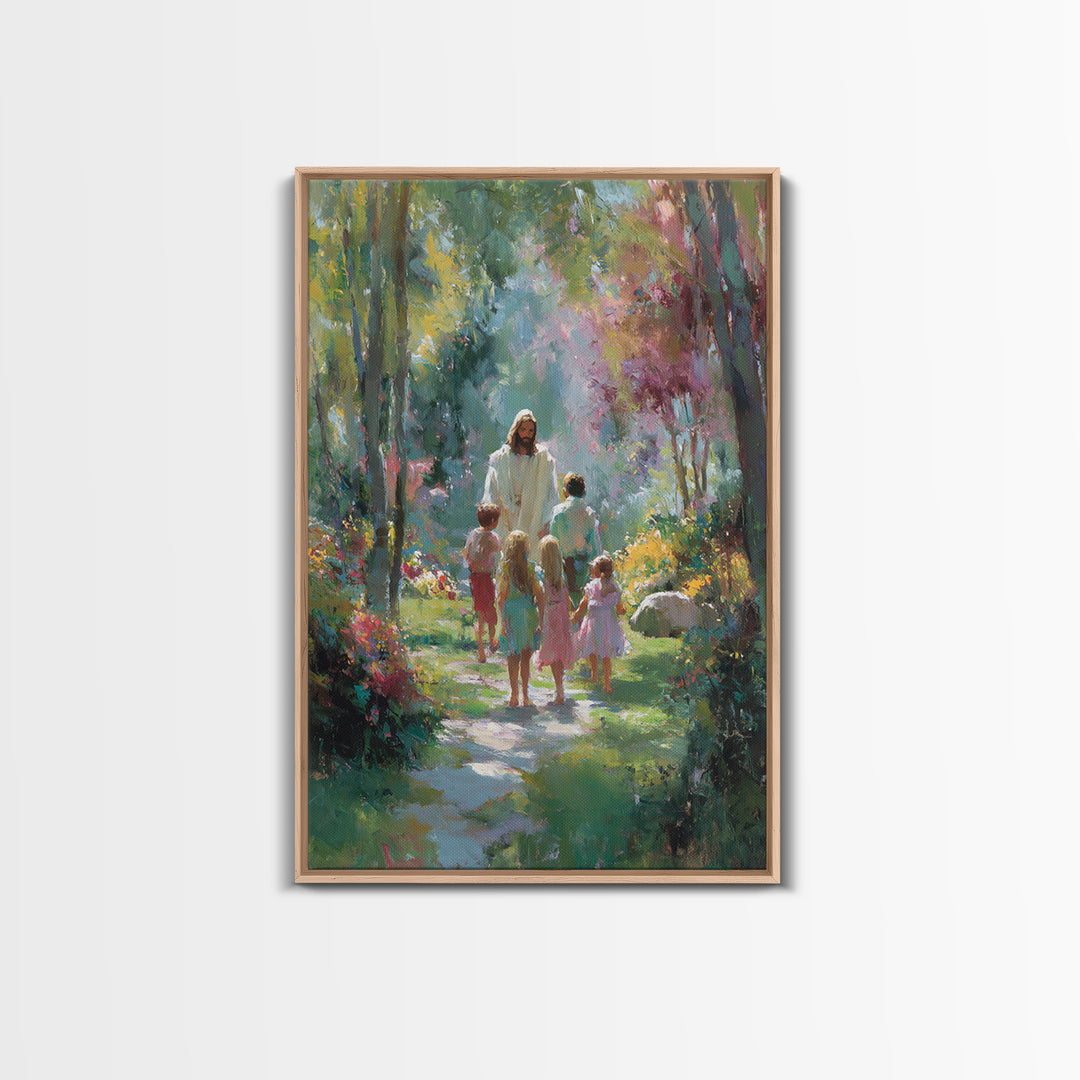 Sacred Path Light, Framed Canvas Print, Christian Wall Art, Christian Art Canvas, Jesus Painting, Christian Decor, Christmas Art