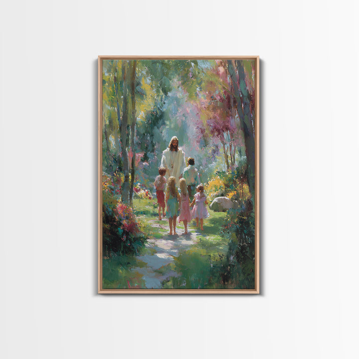 Sacred Path Light, Framed Canvas Print, Christian Wall Art, Christian Art Canvas, Jesus Painting, Christian Decor, Christmas Art