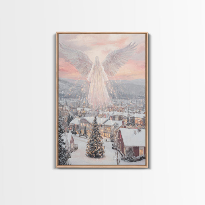 Guardian Over Bethlehem – Framed Canvas Print – Christmas Art – Christian Art Canvas – Christian Wall Art – Framed Christmas Art – Christia