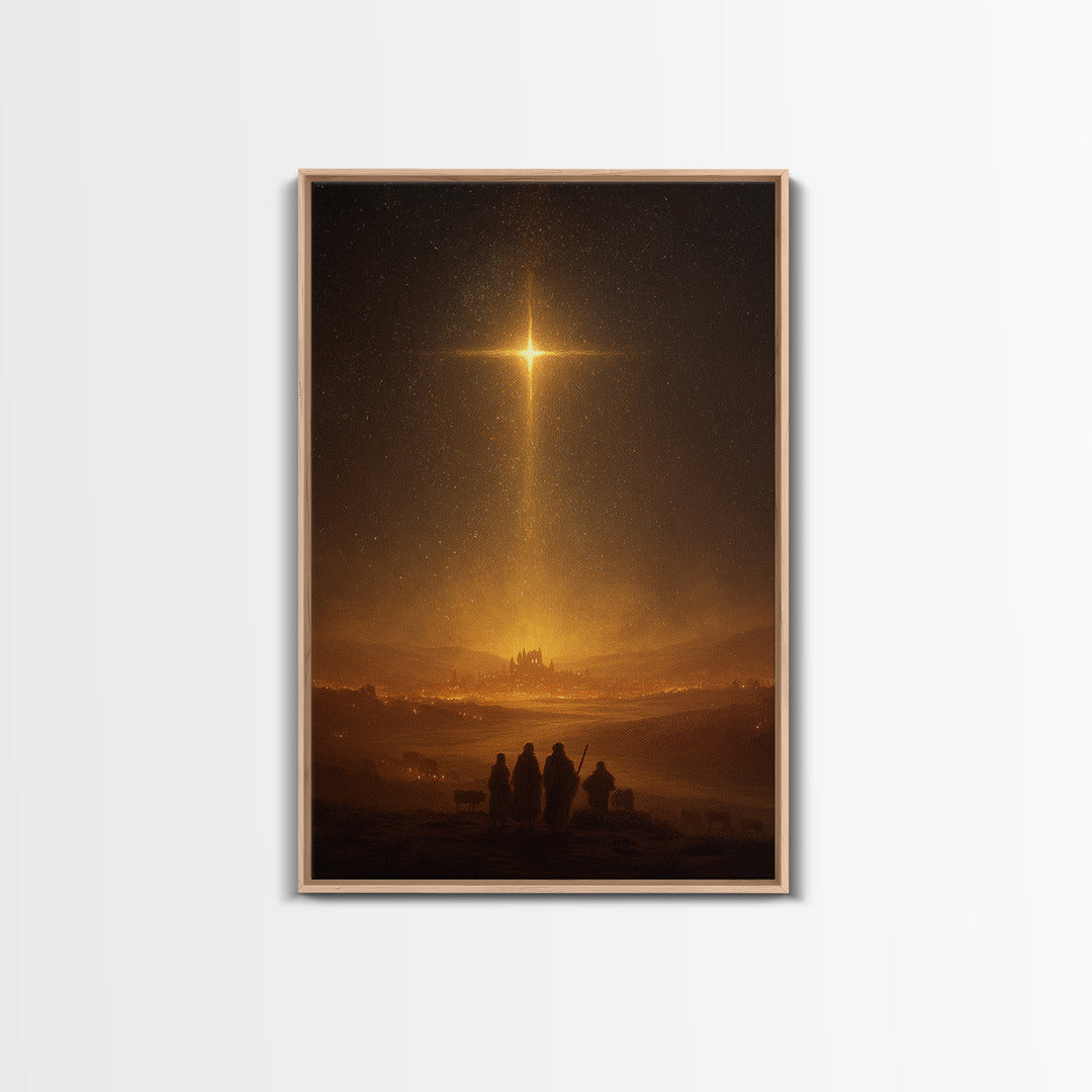 Star Of Bethlehem – Framed Canvas Print – Christmas Art – Christian Wall Art – Christian Art Canvas – Christian Christmas Art – Jesus Paint