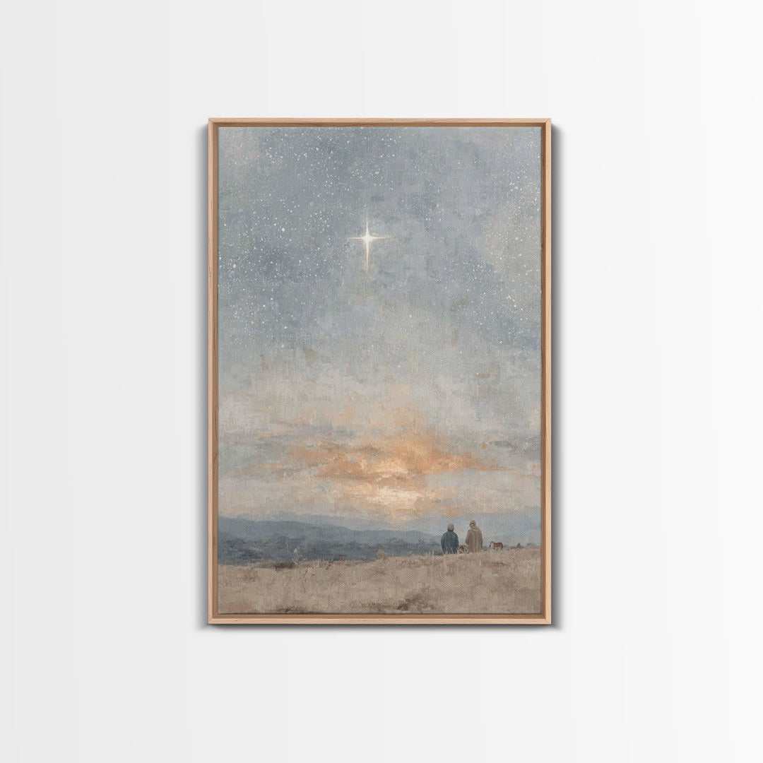 Dawn Star Promise – Framed Canvas Print – Christian Art Canvas – Christmas Art – Christian Wall Art – Christian Christmas Art – Jesus Paint