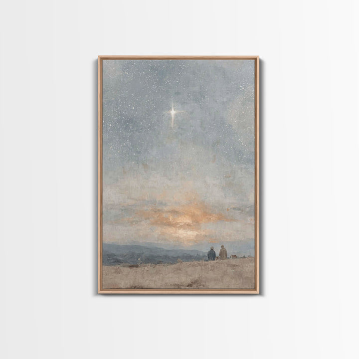 Dawn Star Promise – Framed Canvas Print – Christian Art Canvas – Christmas Art – Christian Wall Art – Christian Christmas Art – Jesus Paint