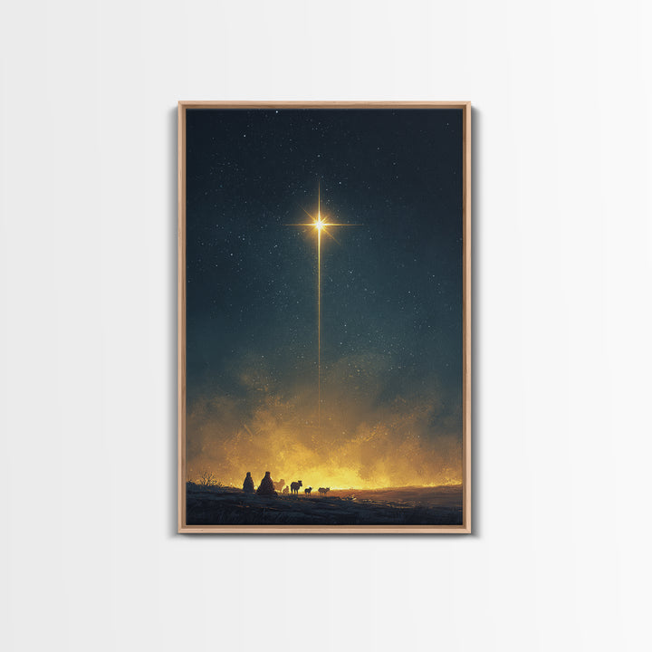 Silent Horizon Star | Framed Canvas Print | Christmas Art | Christian Wall Art | Christian Art Canvas | Jesus Painting | Christian Christma