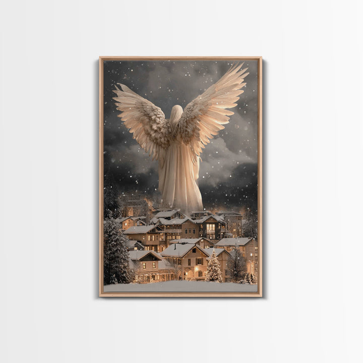Winter Sentinel – Framed Canvas Print – Christian Wall Art – Modern Christian Art – Christian Christmas Art – Christian Art Canvas – Christ