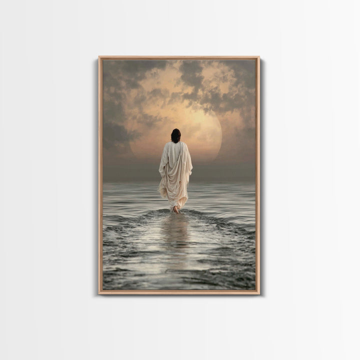 Waves Of Salvation – Framed Canvas Print – Christian Art Canvas – Jesus Painting – Christian Wall Art – Modern Christian Art – Christian Gi