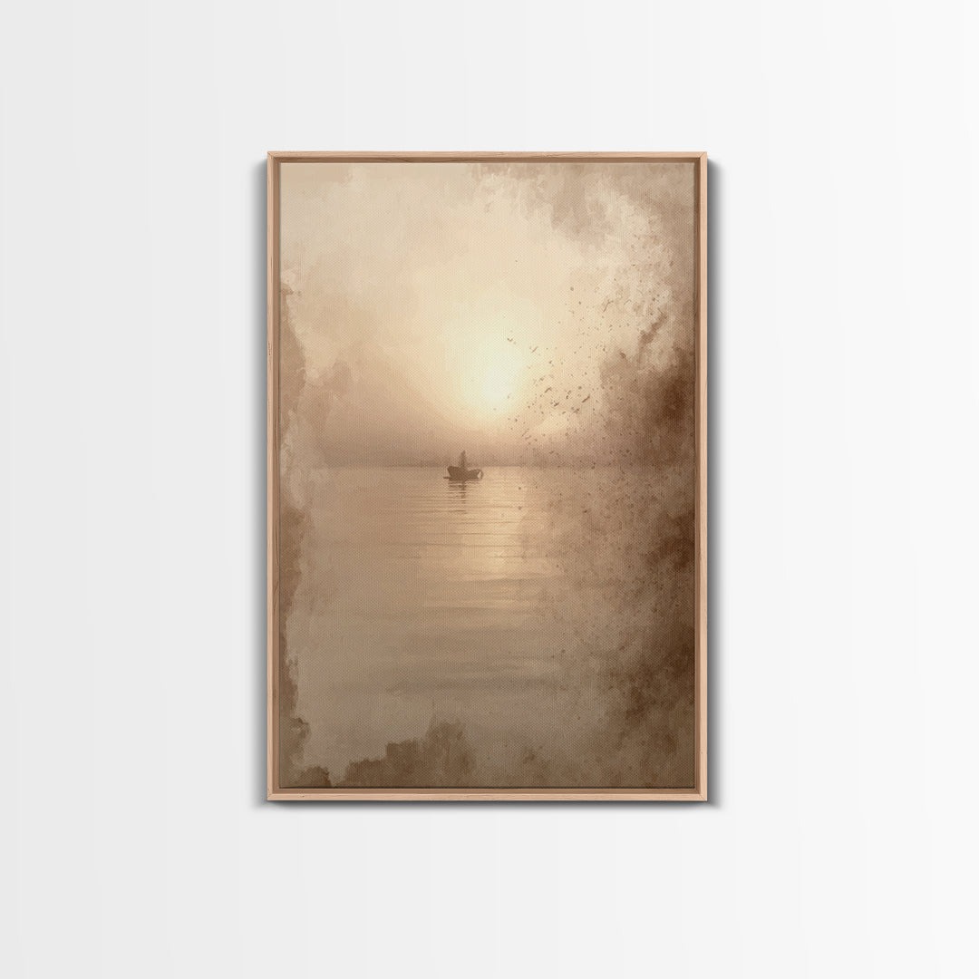 Eternal Tide Light | Framed Canvas Print | Jesus Painting | Christian Wall Art | Christian Art Canvas | Christian Christmas Art | Subtle Ch