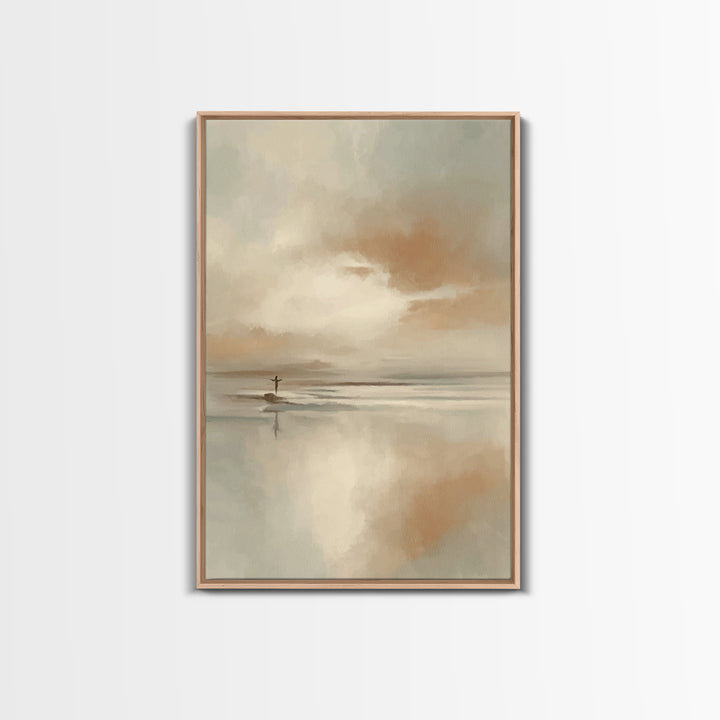 Arms Of Stillness | Framed Canvas Print | Christian Art Canvas | Christian Wall Art | Jesus Painting | Subtle Christian Art | Christian Gif