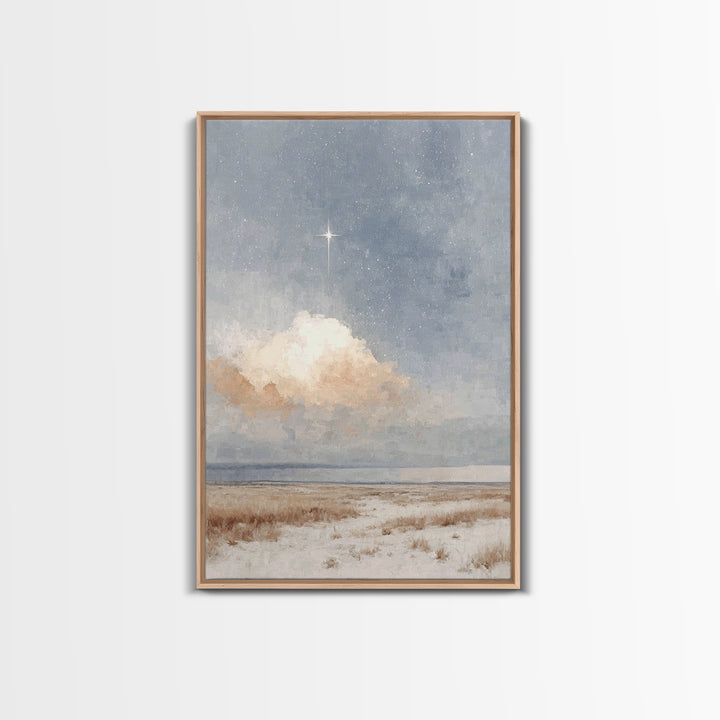 Guiding Star Fields – Framed Canvas Print – Christian Wall Art – Christmas Art Prints – Christian Art Canvas – Christian Christmas Art – Ch