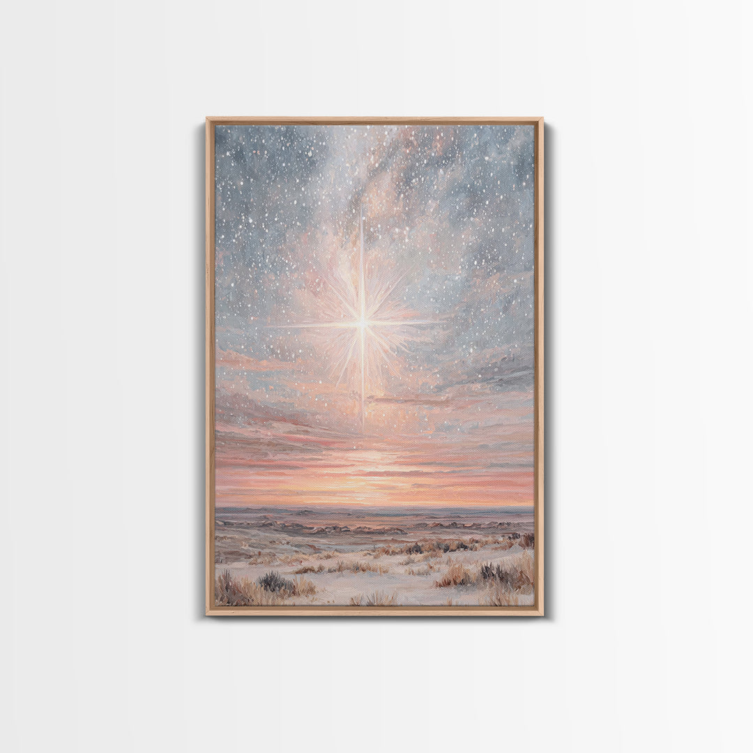 Dawn Star Promise – Framed Canvas Print – Christmas Art Prints – Christian Wall Art – Christian Christmas Art – Christian Art Canvas – Mode