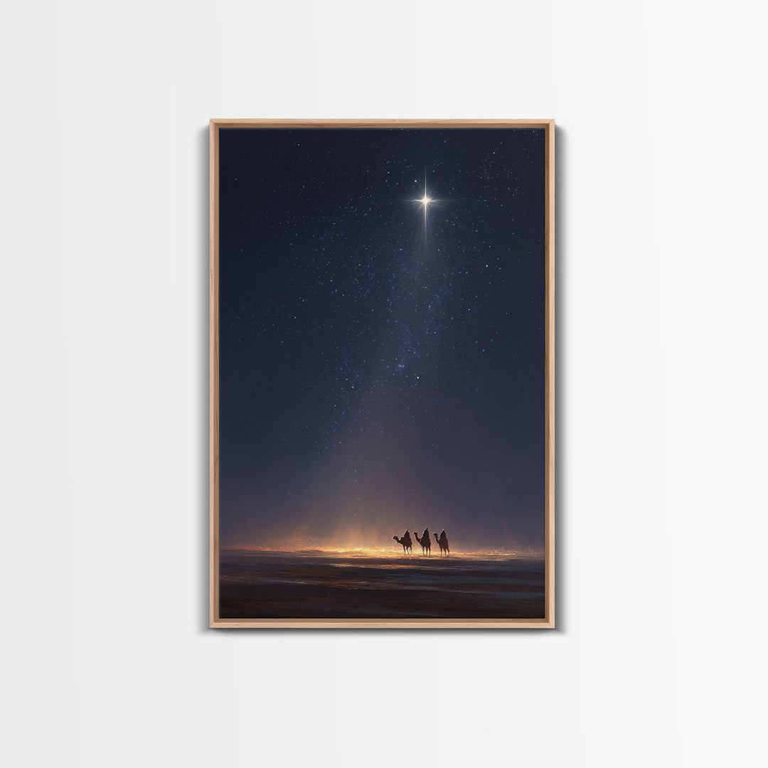 Journey By The Star – Framed Canvas Print – Christmas Art Prints – Christian Christmas Art – Christian Wall Art – Christian Art Canvas – Ch