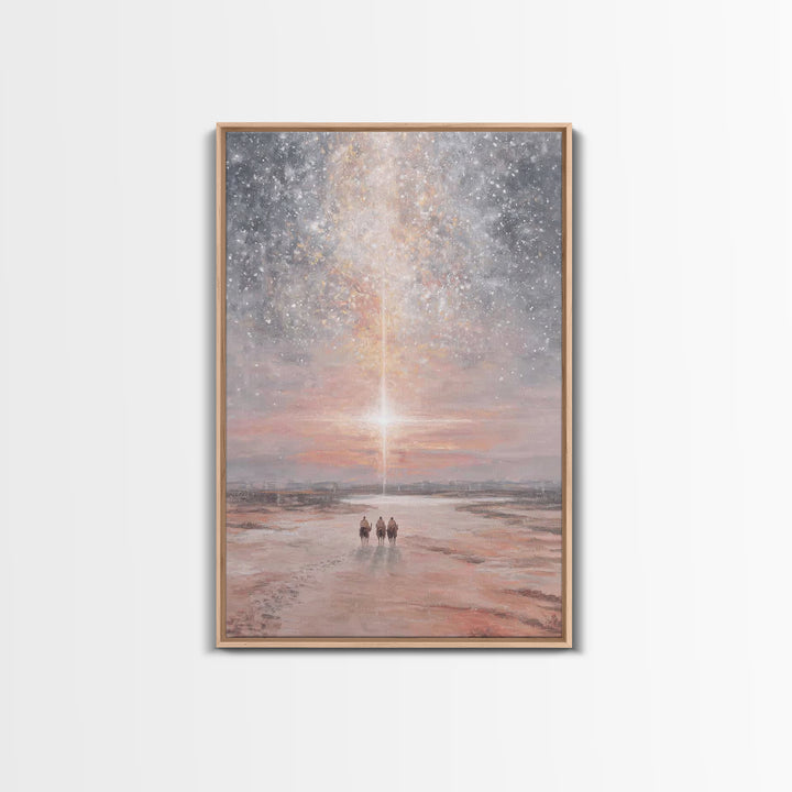 Path Of Bethlehem Light | Framed Canvas Print | Christmas Wall Art | Christian Art Canvas | Christian Christmas Art | Christmas Art Prints