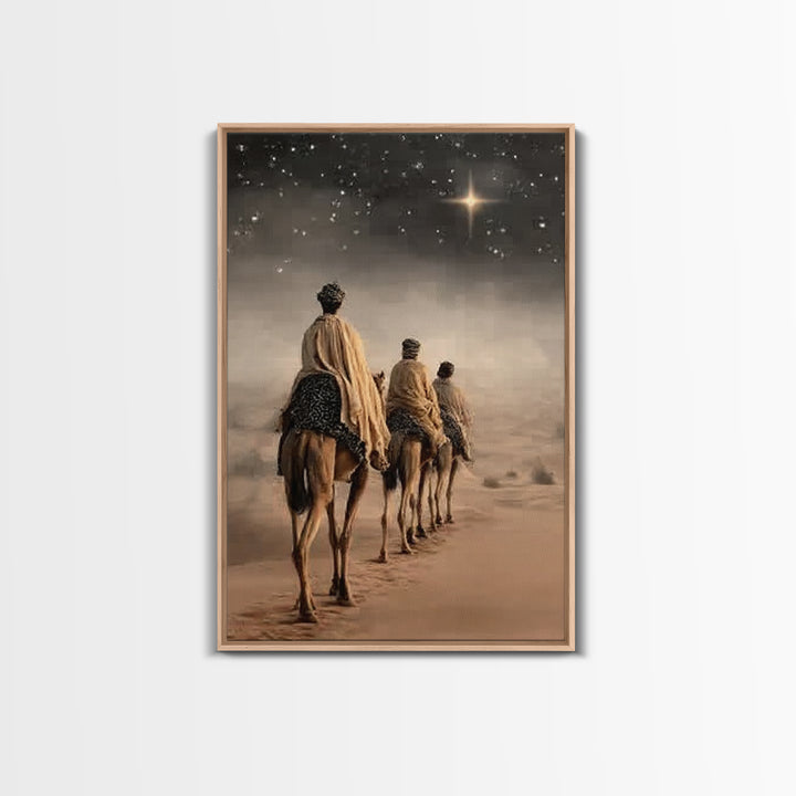 Holy City Glow, Framed Canvas Print, Christian Art, Christian Art Canvas, Christian Christmas Art, Christmas Art, Jesus Painting