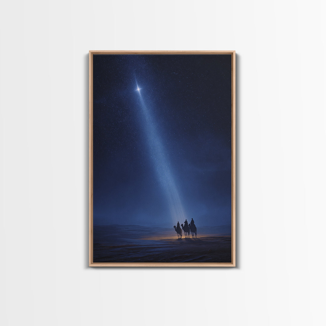 Sacred Caravan Path | Framed Canvas Print | Christian Christmas Art | Christian Wall Art | Jesus Painting | Christmas Art | Christian Art C