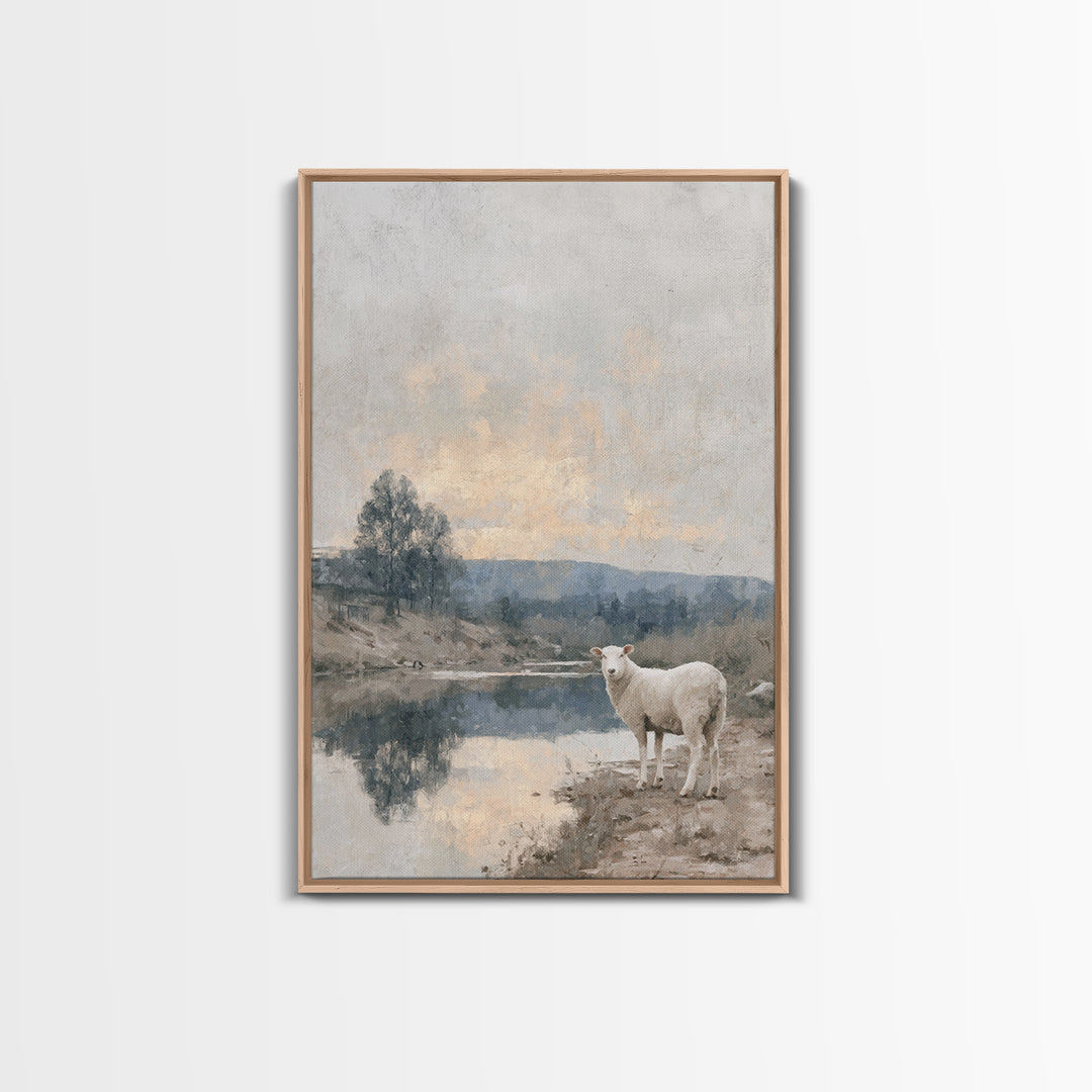 Shepherd’s Dawn – Framed Canvas Print – Christian Wall Art – Christian Art Canvas – Jesus Painting – Christian Christmas Art