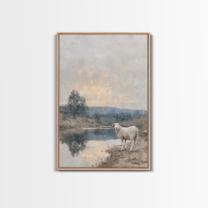 Shepherd’s Dawn – Framed Canvas Print – Christian Wall Art – Christian Art Canvas – Jesus Painting – Christian Christmas Art