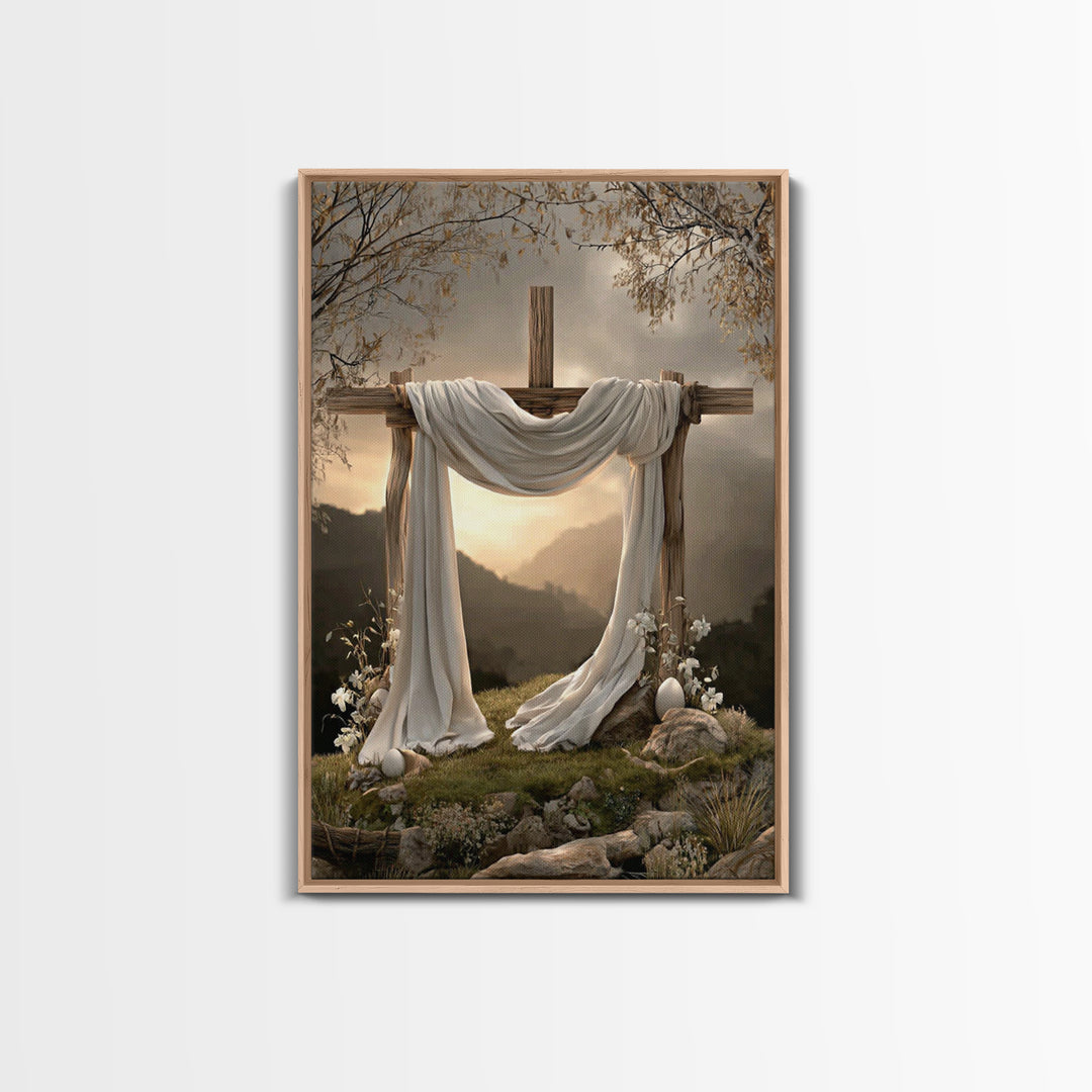 Light of Salvation | Framed Canvas Print | Christian Art Canvas | Christian Wall Art | Christian Painting | Christian Christmas Art