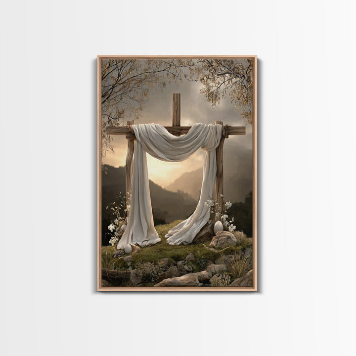 Light of Salvation | Framed Canvas Print | Christian Art Canvas | Christian Wall Art | Christian Painting | Christian Christmas Art