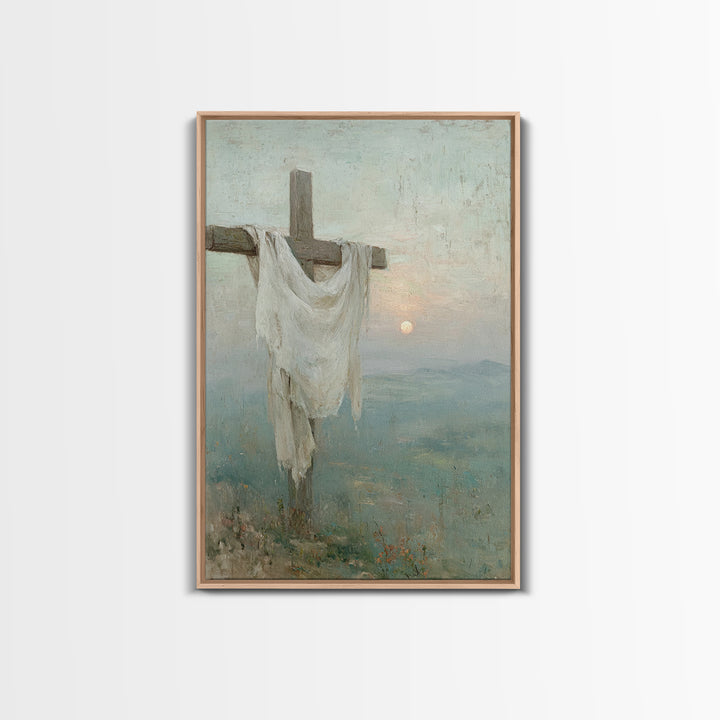 Hilltop Mercy – Framed Canvas Print – Christian Wall Art – Christian Art Canvas – Christian Painting – Christian Christmas Art