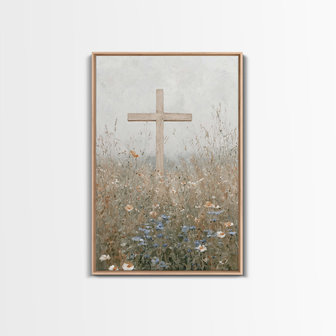 Fields Of Grace, Framed Canvas Print, Christian Art Canvas, Christian Wall Art, Christian Art Print, Christian Decor