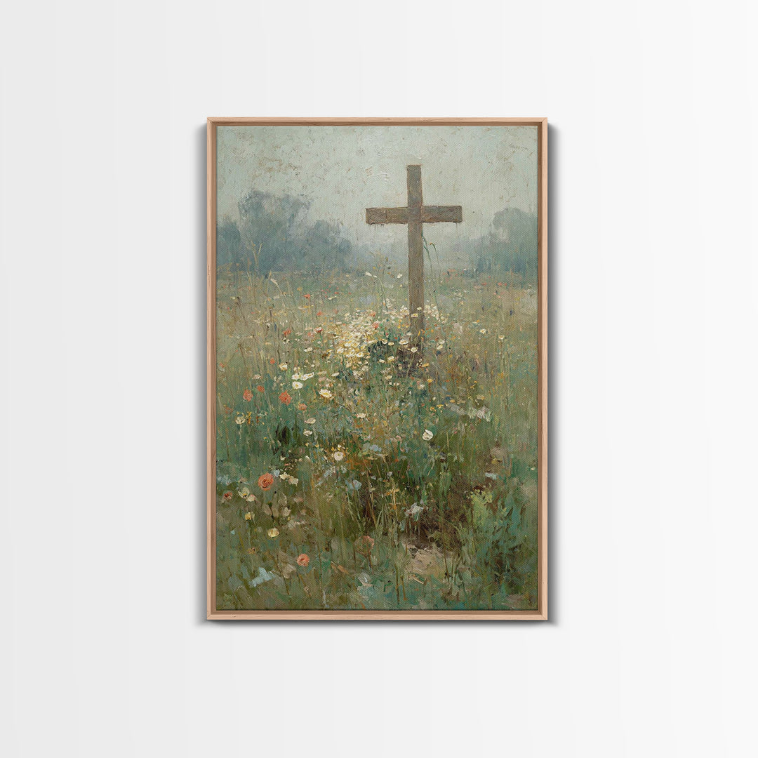 Garden Of Peace, Framed Canvas Print, Christian Wall Art, Christian Art Canvas, Christian Paintings, Christian Christmas Art