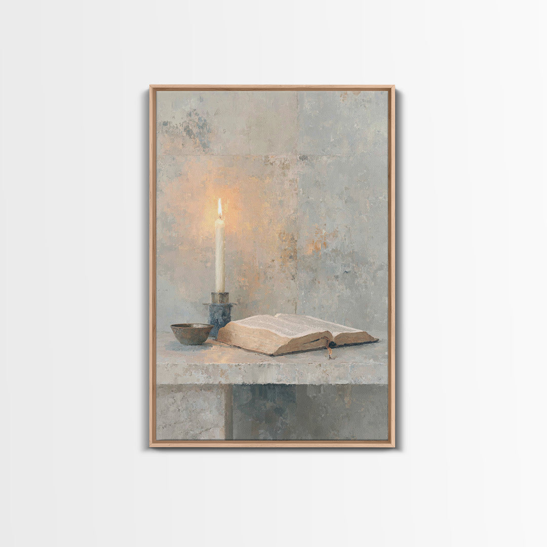 Enduring Scripture - Framed Canvas Print - Christian Art Canvas - Christian Wall Art - Jesus Painting - Christian Decor - Christmas Art