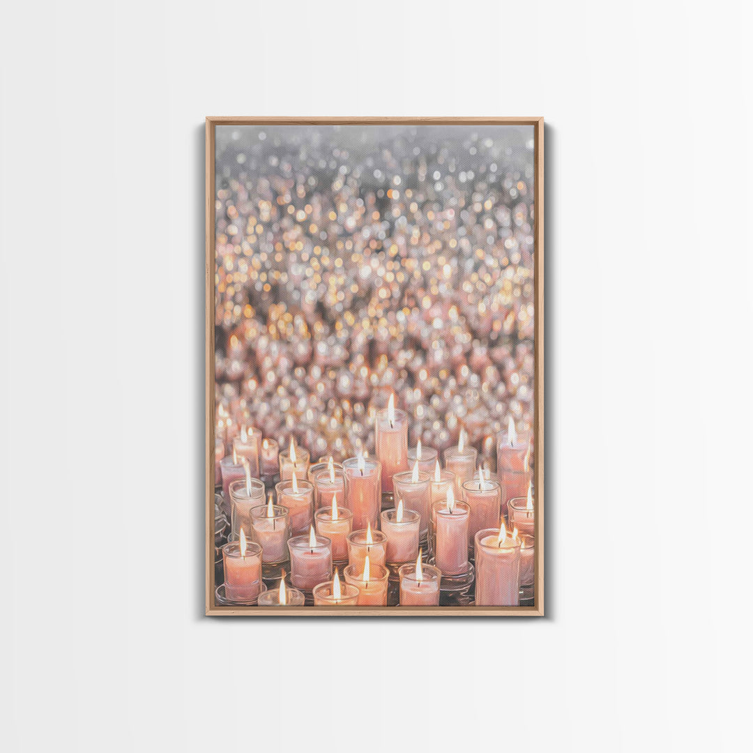 Candlelight Blessings – Framed Canvas Print – Christian Wall Art – Christmas Art Prints – Christian Art Canvas – Subtle Christian Art – Chr