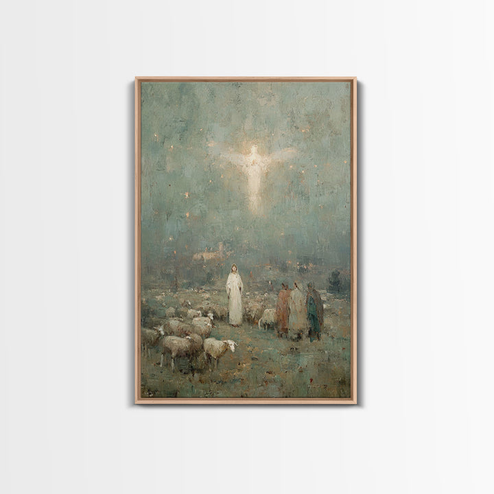 Heavenly Herald – Framed Canvas Print – Christian Wall Art – Christian Art Canvas – Christian Christmas Art – Jesus Painting – Christian De