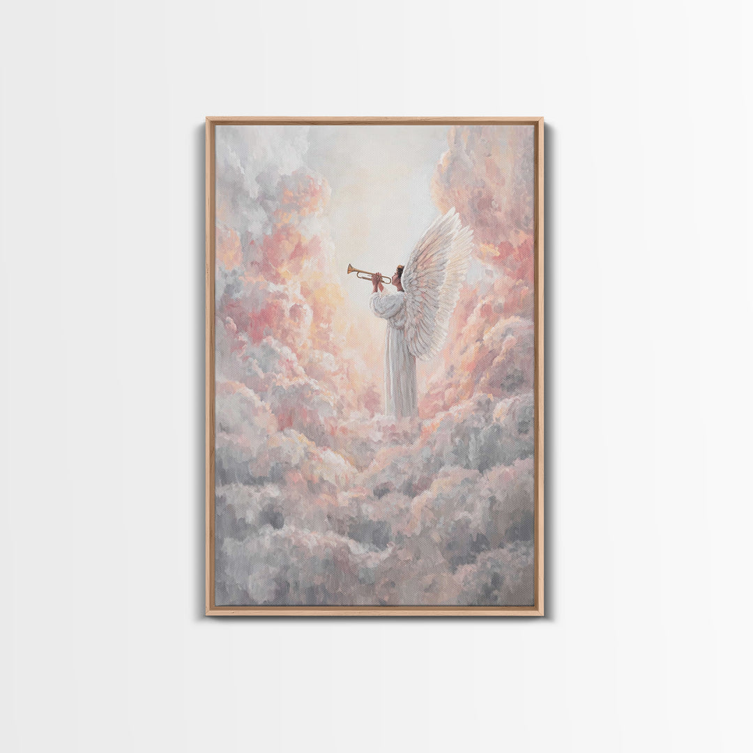 Celestial Trumpet Call – Framed Canvas Print – Christian Art Canvas – Christian Wall Art – Angel Art – Christian Paintings – Christian Chri