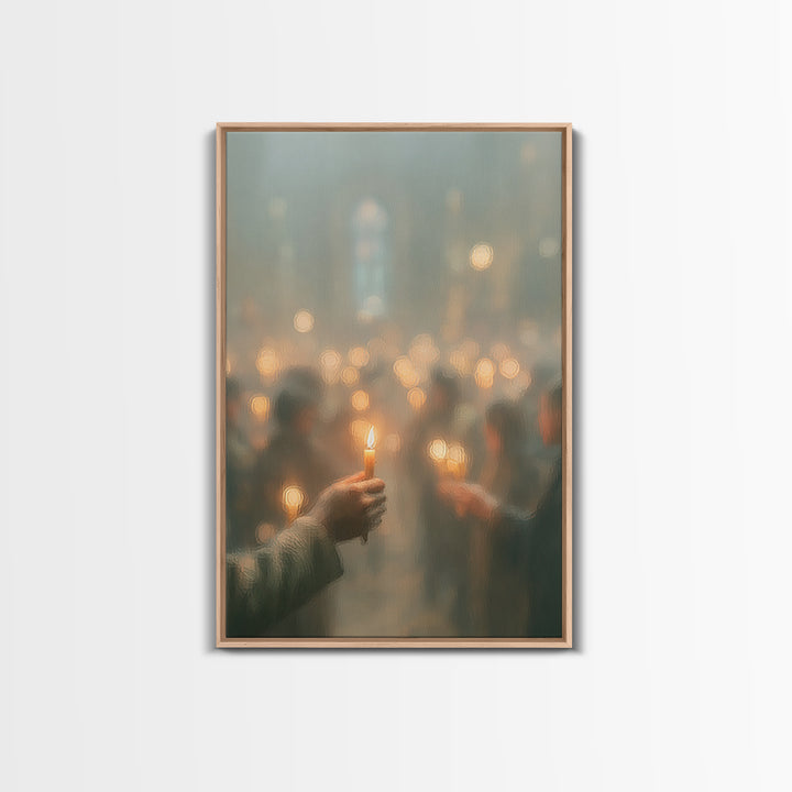 Soft Prayer Glow | Framed Canvas Print | Christian Wall Art | Christian Art Canvas | Minimalist Christian Art | Subtle Christian Art | Chri