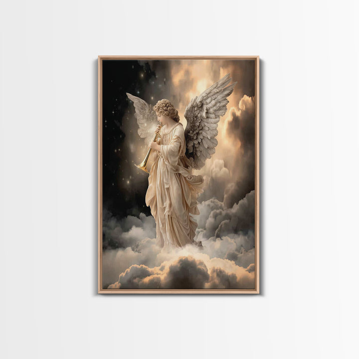 Trumpet Of Glory | Framed Canvas Print | Christian Art Canvas | Christian Wall Art | Modern Christian Art | Christmas Art Work | Christian