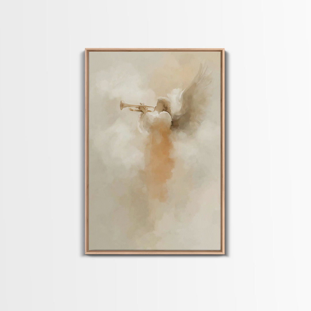 Heavenly Messenger, Framed Canvas Print, Christian Art Prints, Christian Wall Art, Subtle Christian Art, Christian Christmas Art, Christian
