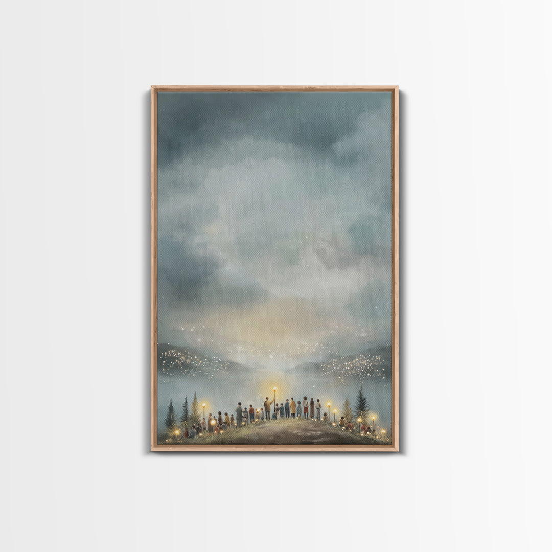 Celestial Watch | Framed Canvas Print | Christian Wall Art | Subtle Christian Paintings | Christmas Art Prints | Christian Art Canvas | Chr