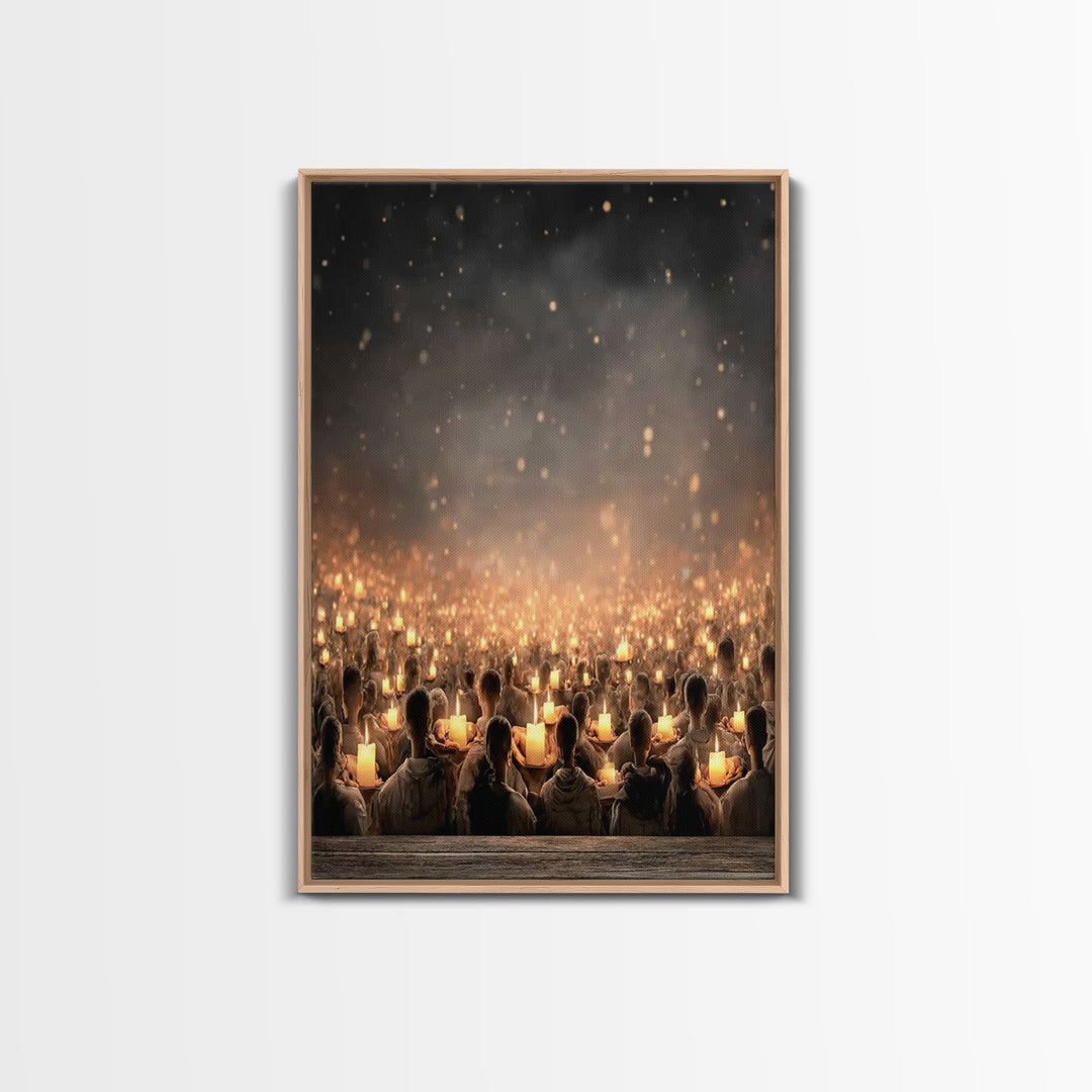 Shared Light Moment, Framed Canvas Print, Christian Art Canvas, Christian Wall Art, Moody Christian Art, Christian Christmas Art, Modern Ch
