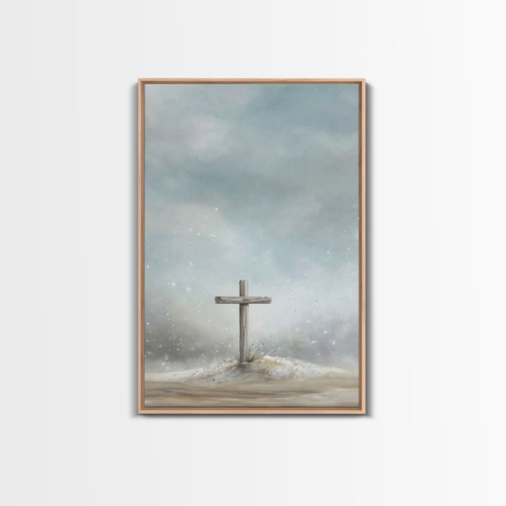 Silent Hill Prayer, Framed Canvas Print, Christian Art Prints, Christian Wall Art, Moody Christian Art, Christian Christmas Art, Christian