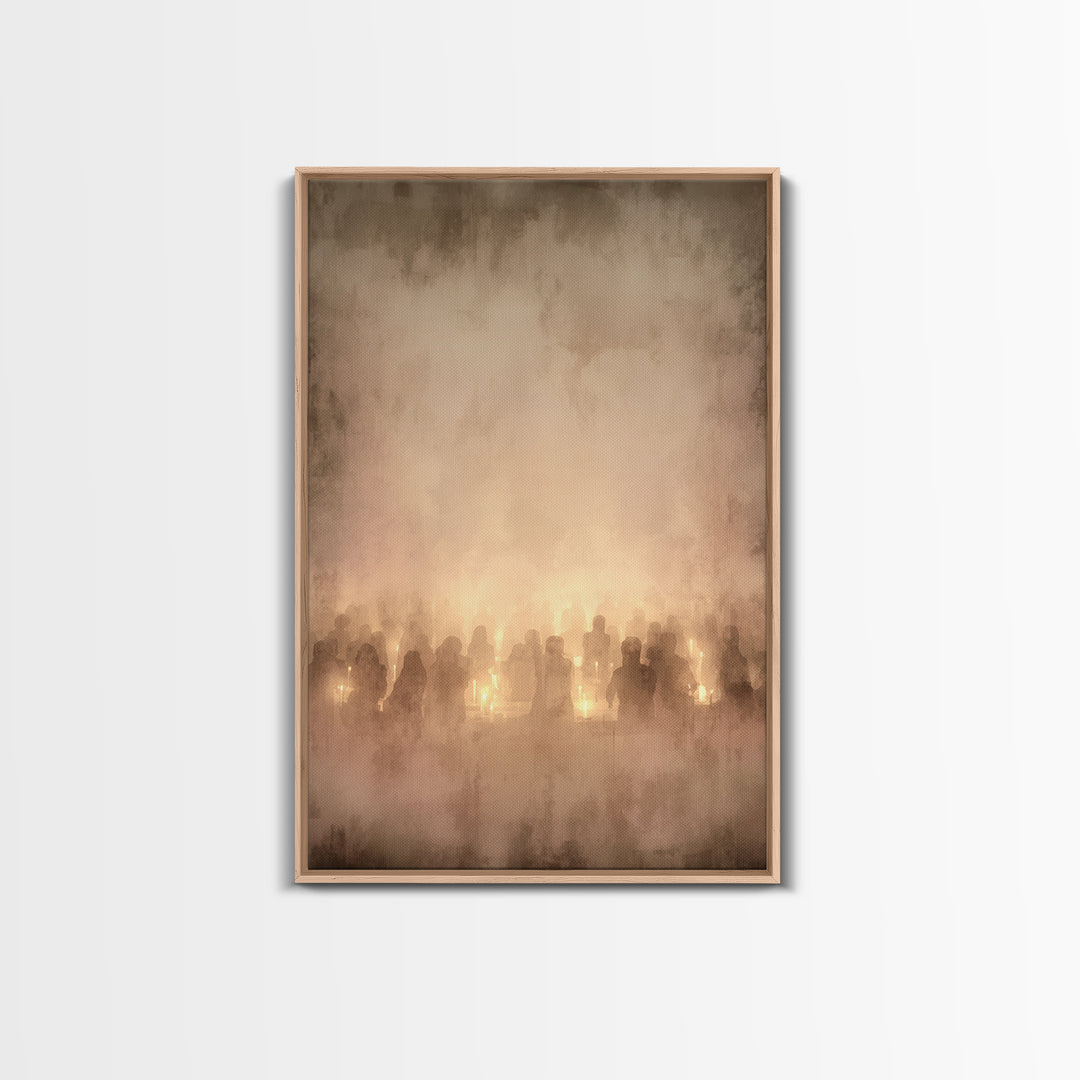 Lanterns Of Hope – Framed Canvas Print – Christian Christmas Art – Christian Art Canvas – Christian Wall Art – Christmas Wall Art – Moody C